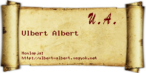 Ulbert Albert névjegykártya