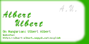 albert ulbert business card